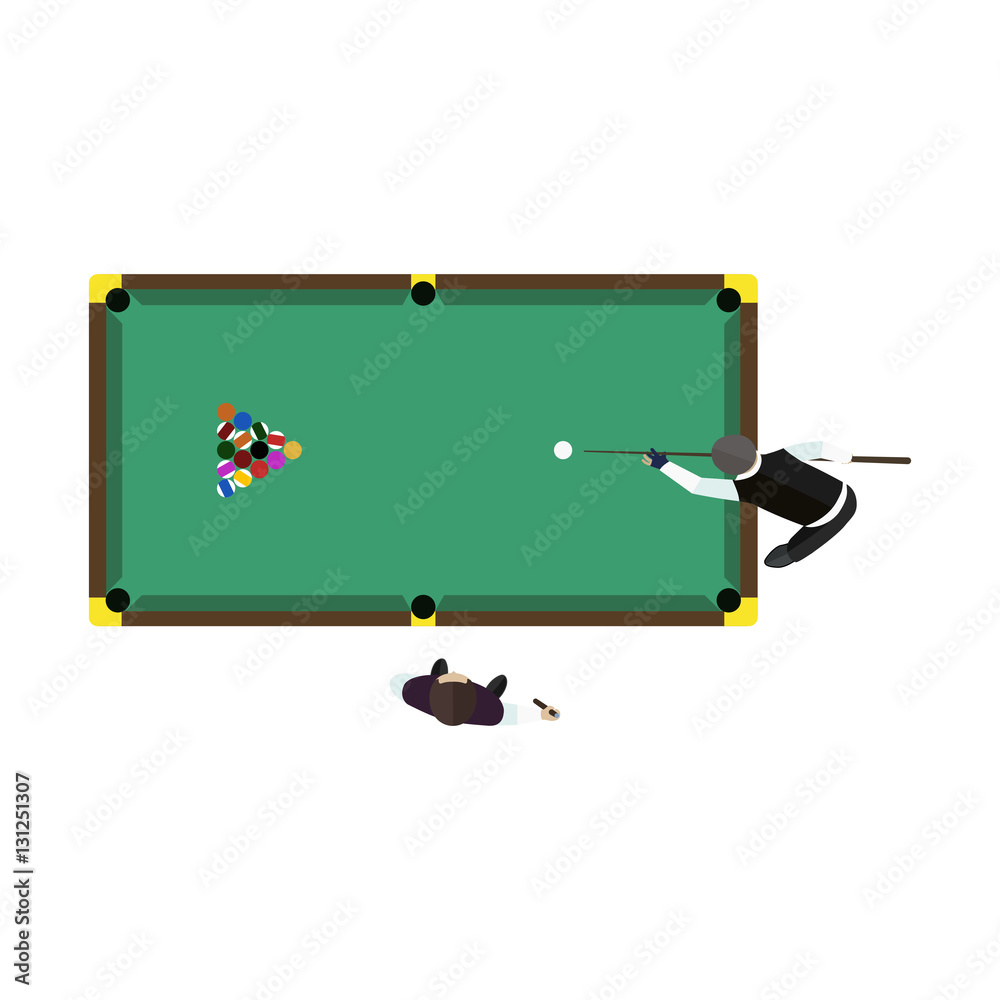 Billiards game table equipment vector. Billiards game table equipment vector.