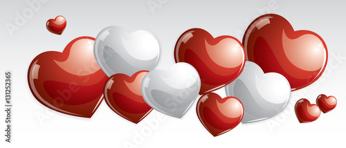 Glossy sweet hearts