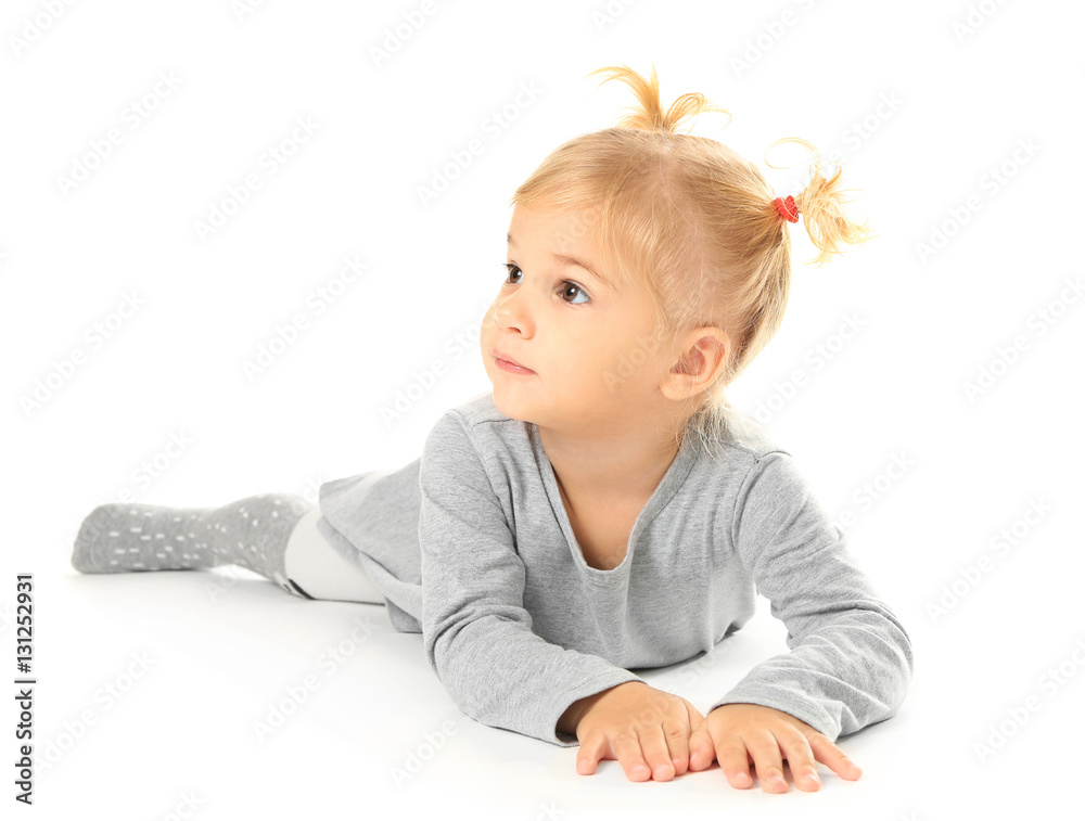 Adorable little girl isolated on white Adorable little girl isolated on white