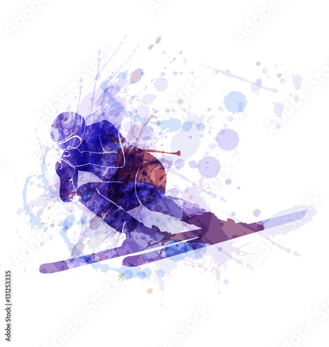 Vector illustration of the skier