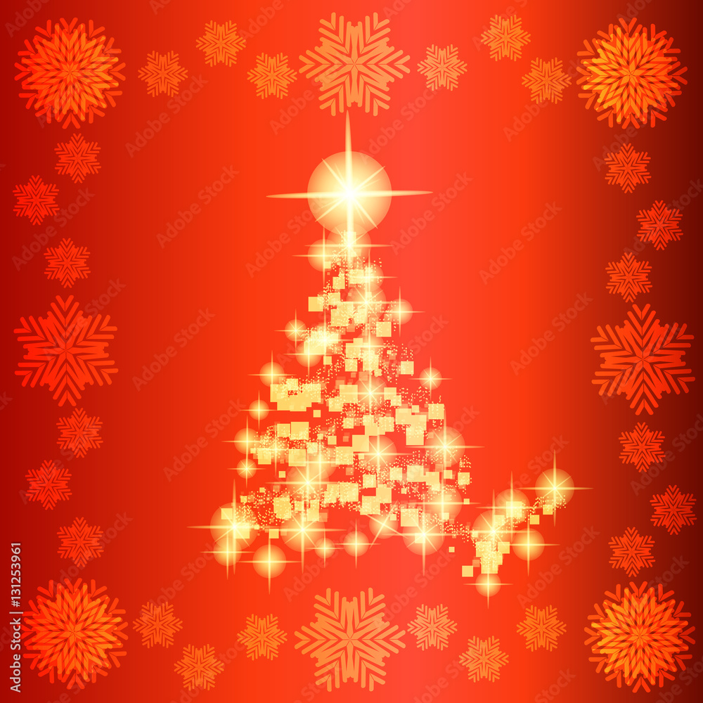 Background in abstract red and white colors with christmas tree. Illustration. Background in abstract red and white colors with christmas tree. Illustration.