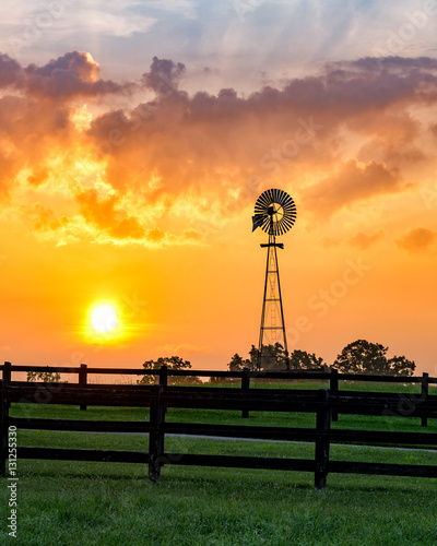 Canvastavla Windmill and scenic summer sunrise