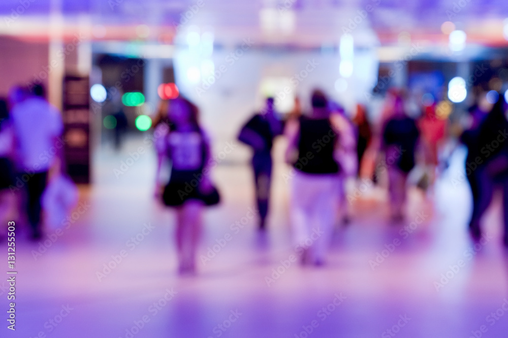 Blur picture concept.People life style in the city of light Blur picture concept.People life style in the city of light