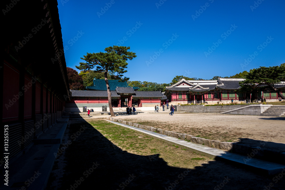 Obraz premium ground silhouette in changdeokgung palace