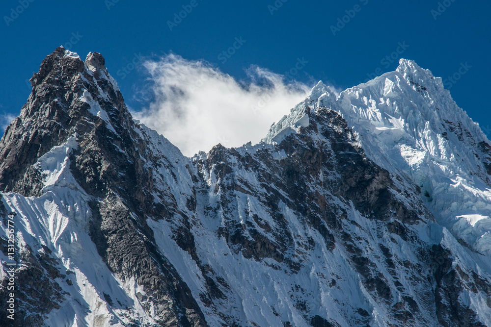 Epic Andes Mountain Peaks with clouds