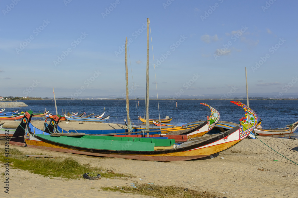 Barcos de Pesca Típicos da região de Aveiro em Portugal