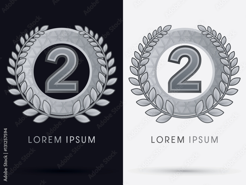 Silver Ribbon awards for Number 2 vector . Stock Vector Adobe Stock