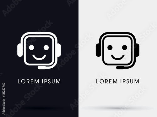 Call center, Headphone, face smile graphic vector