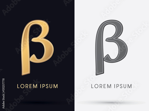 Beta sign graphic vector.