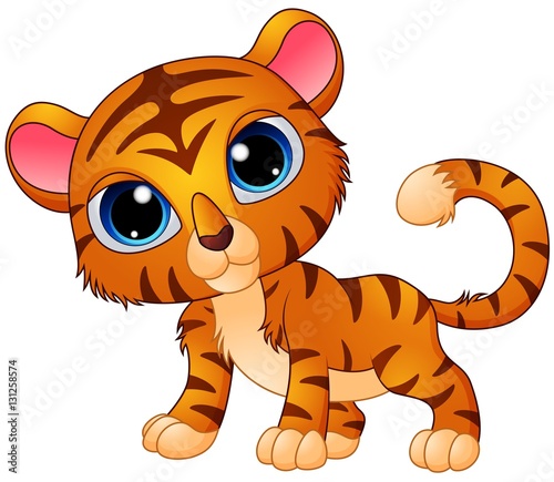 Fototapeta Naklejka Na Ścianę i Meble -  Cute baby tiger cartoon