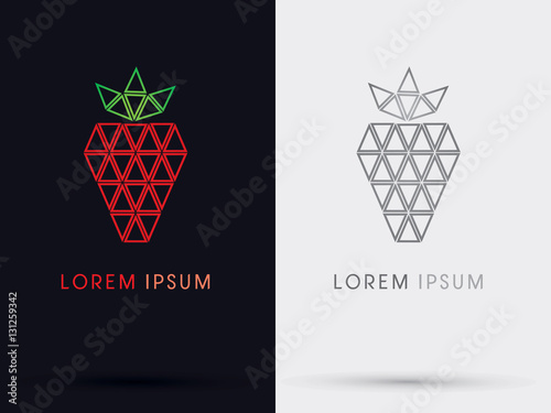 Strawberry triangle abstract logo, symbol, icon, graphic, vector.