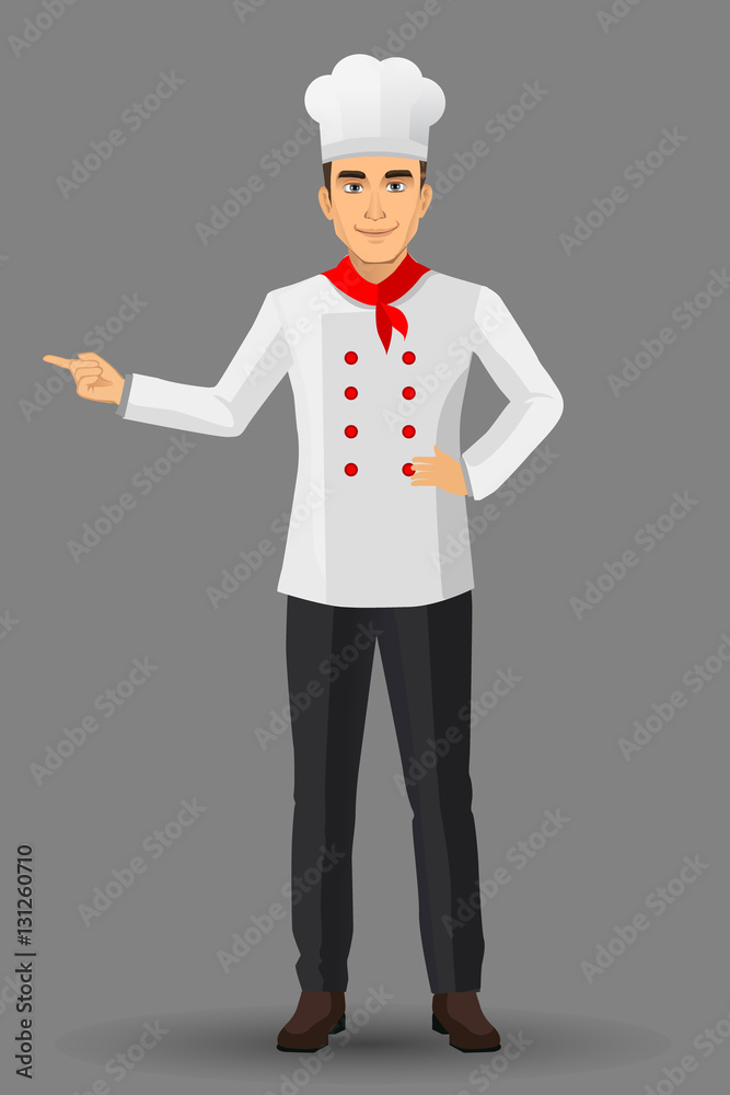 Chef illustration on standing position. design template elements for your brochure, banner and web. Chef illustration on standing position. design template elements for your brochure, banner and web.