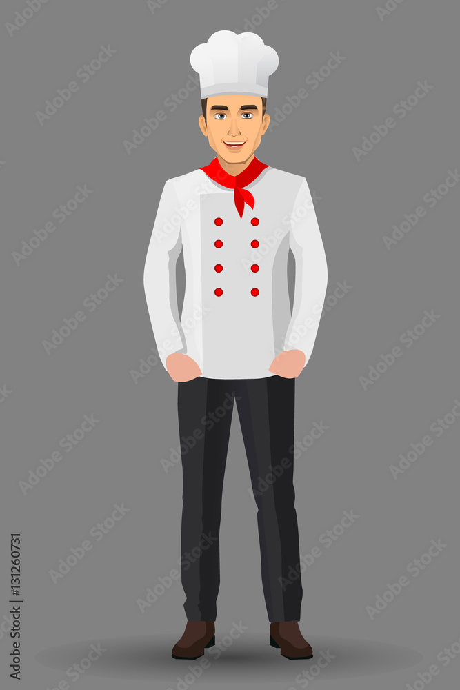 Chef illustration on standing position. design template elements for your brochure, banner and web. Chef illustration on standing position. design template elements for your brochure, banner and web.