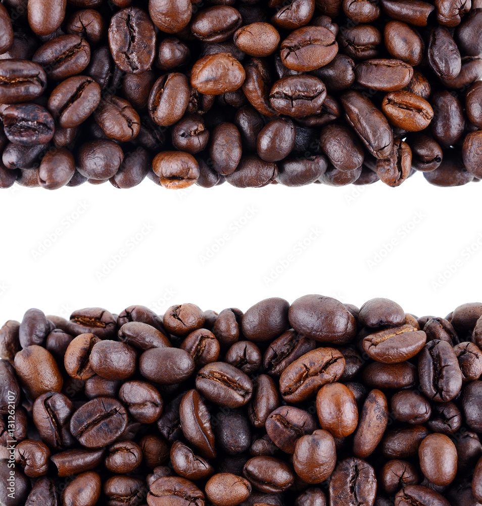Fototapeta premium Coffee beans isolated on white background.
