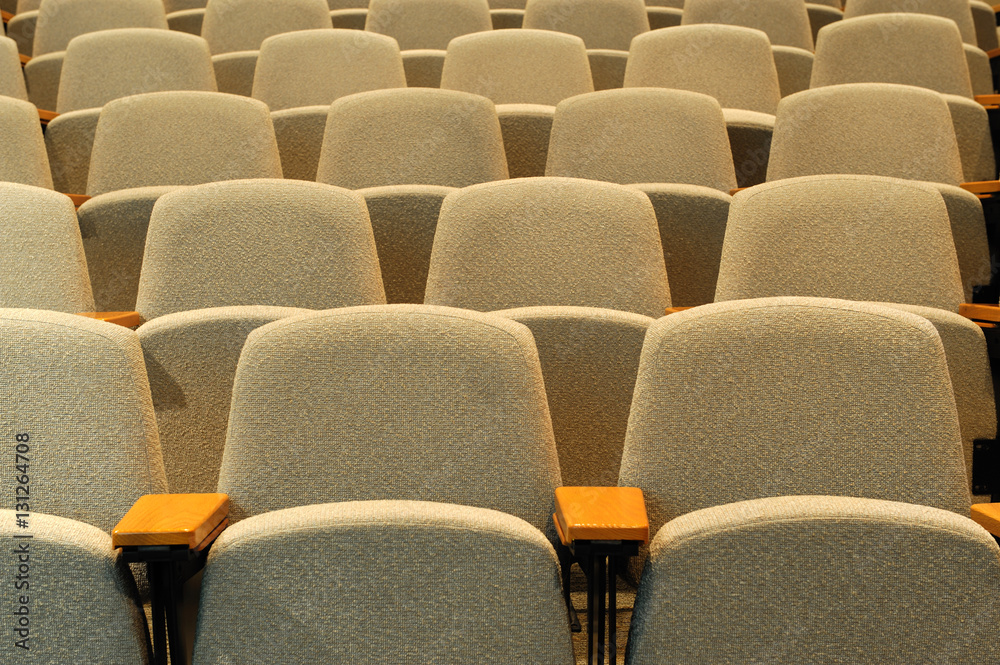 rows of seats in lecture hall