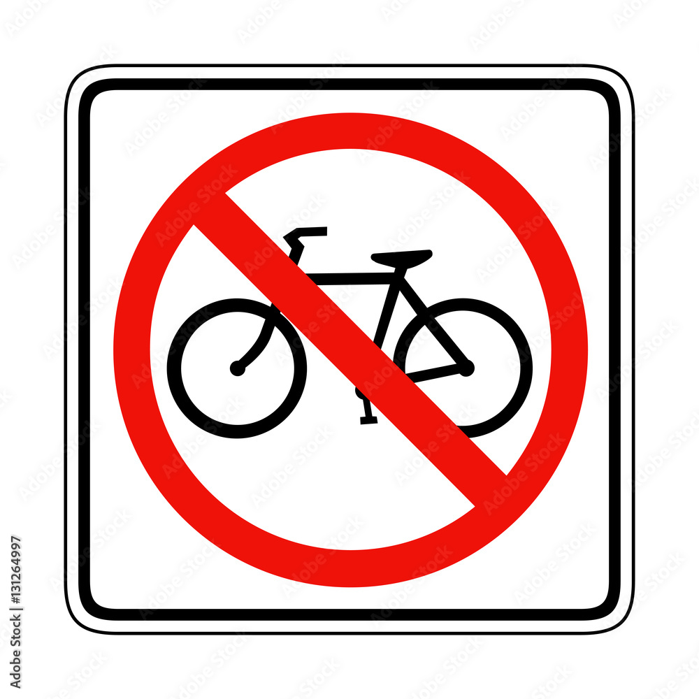 Bike ban sign. Bycicle and bike isolated. Banner prohibition, stop and forbidden, not allowed. Vector illustration Bike ban sign. Bycicle and bike isolated. Banner prohibition, stop and forbidden, not allowed. Vector illustration