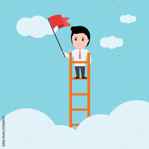 Business man, a ladder Corporate of success.
