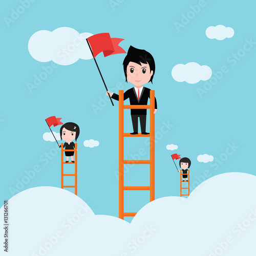 Business concept a ladder Corporate of success.
