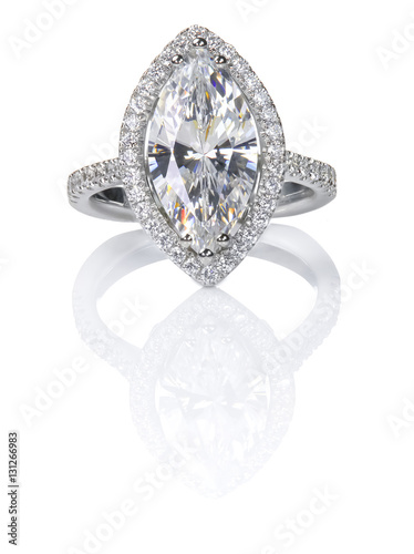 Beautiful Diamond ring. Marquise Cut Engagement wedding ring. photo