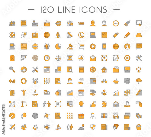 Vector line icons for web and business
