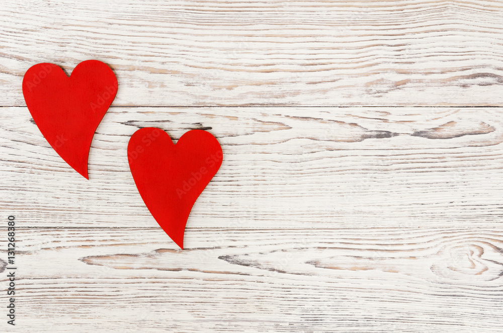 Two red hearts