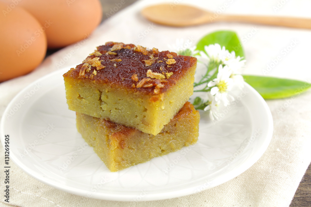 Coconut custard made from eggs with soybean and coconut milk Coconut custard made from eggs with soybean and coconut milk