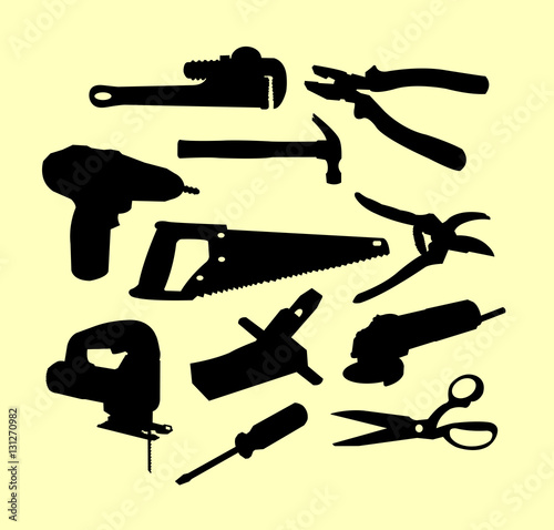 Service tools silhouette. Good use for symbol, logo, web icon, mascot, sign, sticker, or any design you want.