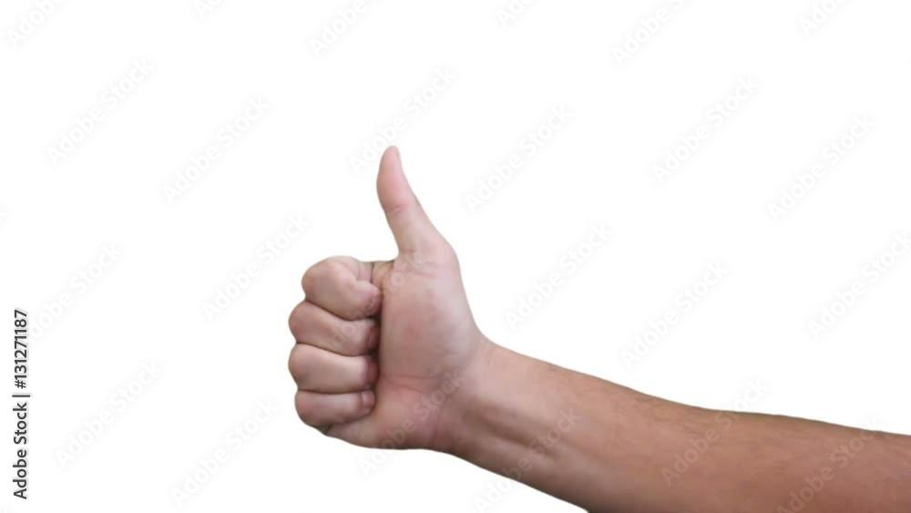 Thumbs up and thumb down hand signs isolated on white Thumbs up and thumb down hand signs isolated on white