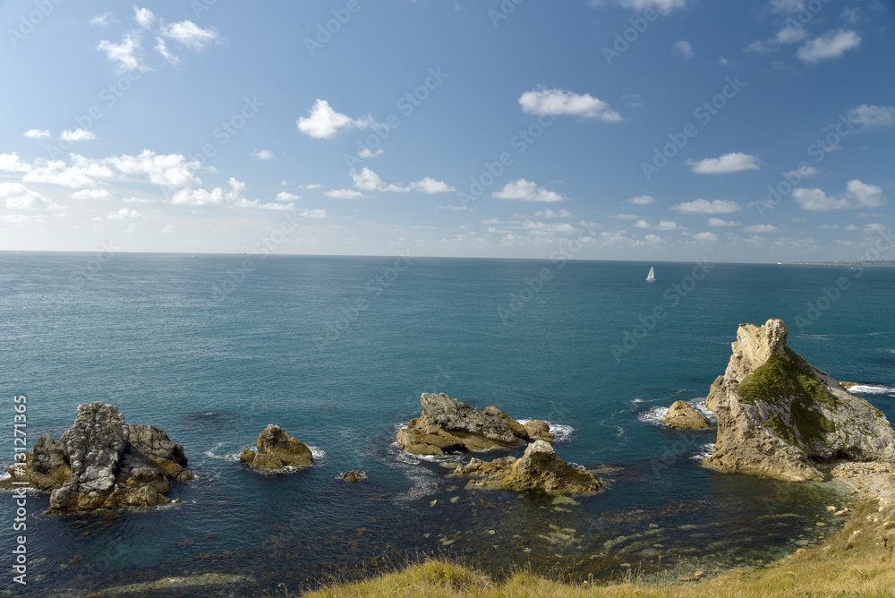 Mupe Rocks near Lulworth Cove on Dorset coast Mupe Rocks near Lulworth Cove on Dorset coast
