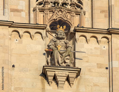 Sculpture of Charles the Great on the tower of the Grossmunster