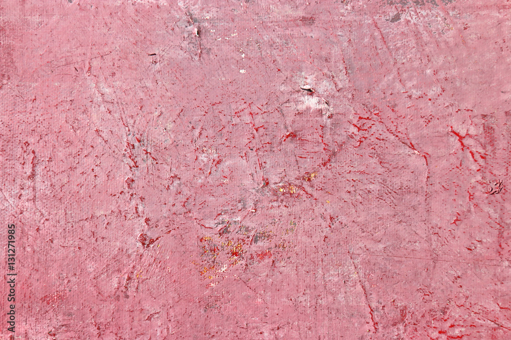 Fototapeta premium Red wall textures imitated by acrylic on canvas. Rough background.