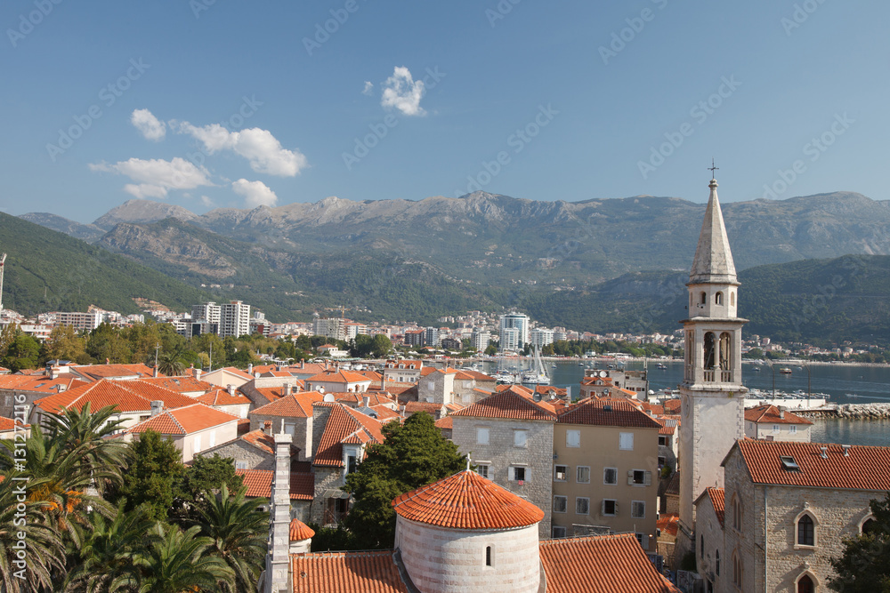 view of the old town of Budva from the Citadel