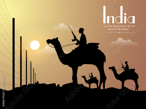 Soldiers on border for Indian Republic Day celebration.