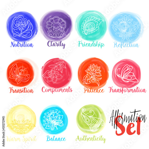 Vector watercolor stains circles collection. Watercolor stains s