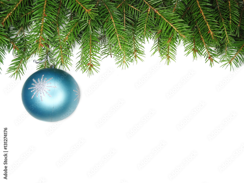 christmas decoration composition with fir branches on white back christmas decoration composition with fir branches on white back