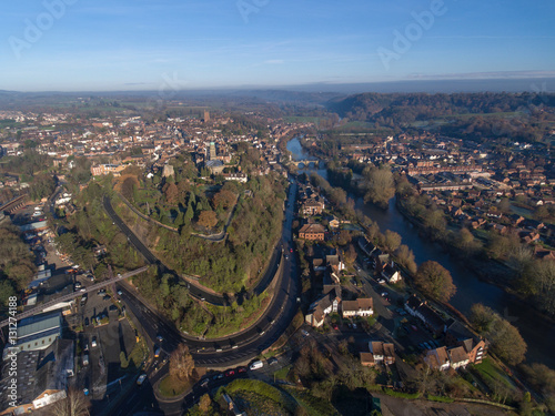 Aerial view of Bridgnorth, UK.