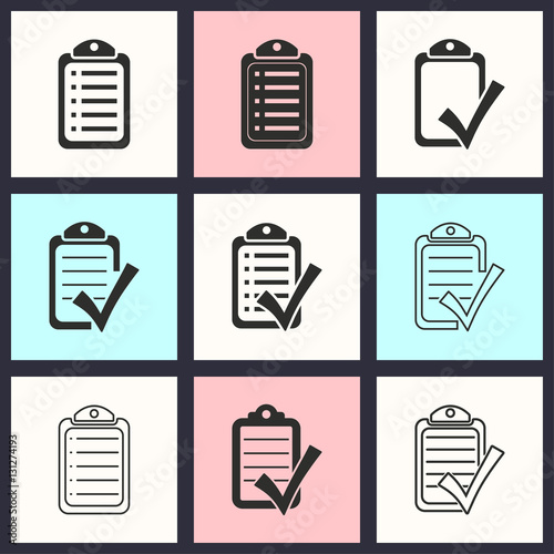 Checklist icon set.