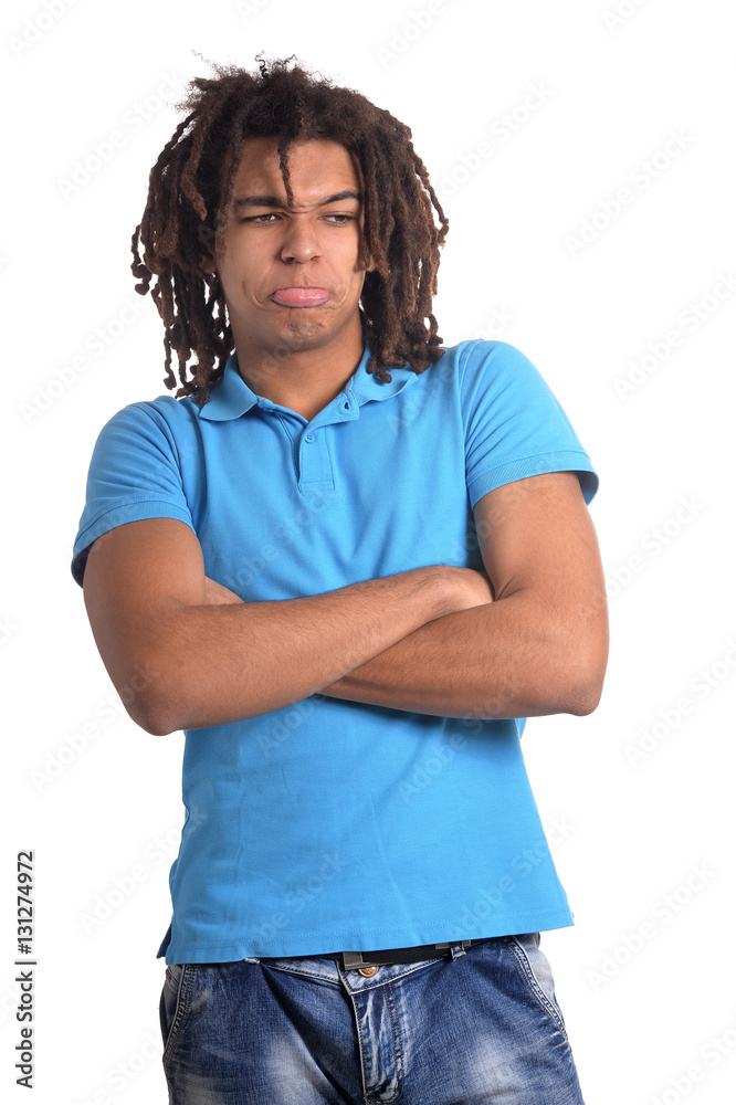 Mixed race teen boy