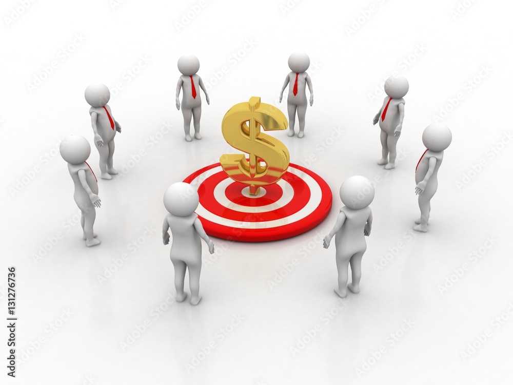 3d renderer image. White people and dollar sign. Business concept. Isolated white background. 3d renderer image. White people and dollar sign. Business concept. Isolated white background.