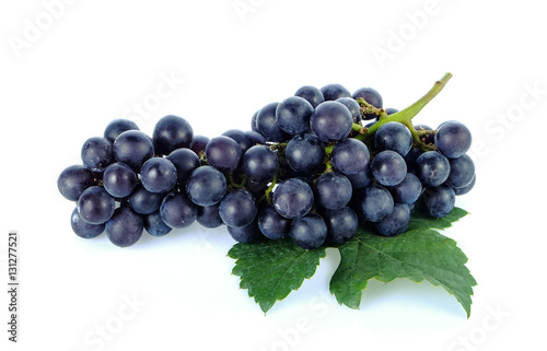 Black grapes.Isolated on a white background