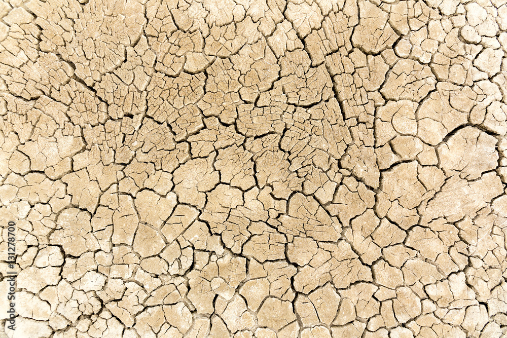 Dried and cracked sandy soil from a drained desert lakebed Dried and cracked sandy soil from a drained desert lakebed