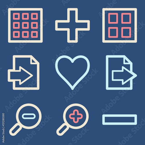 Documents web icons set. Office and CRM mobile symbols.