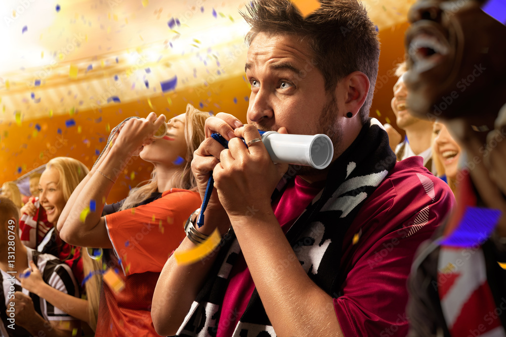 Obraz premium stadium soccer fans emotions portrait