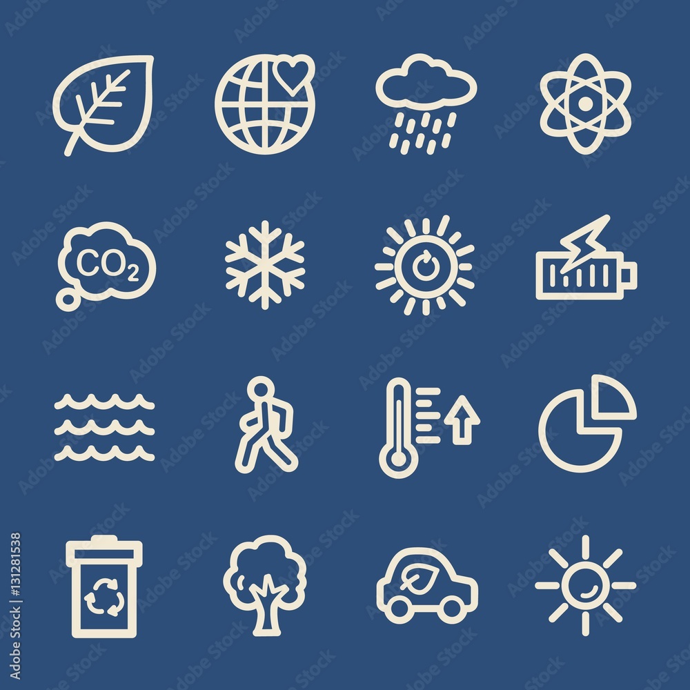 Ecology web icons. Green technology, environment protection and Ecology web icons. Green technology, environment protection and