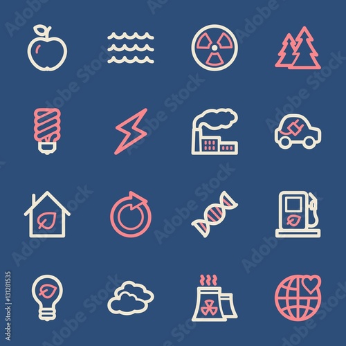 Green ecology web icons set