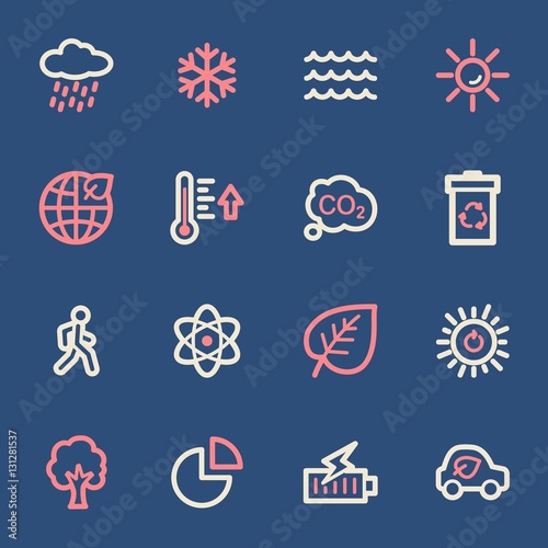 Green ecology web icons set
