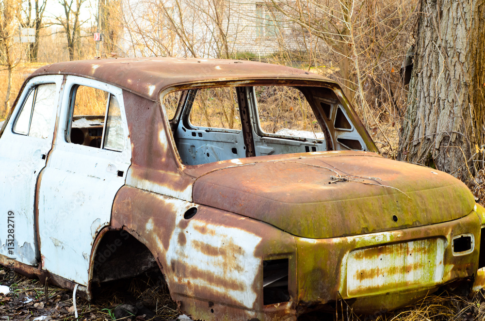 Old rusty car body