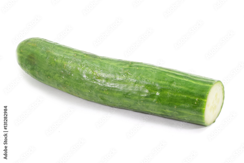 Whole English cucumber with cut end (isolated) Whole English cucumber with cut end (isolated)