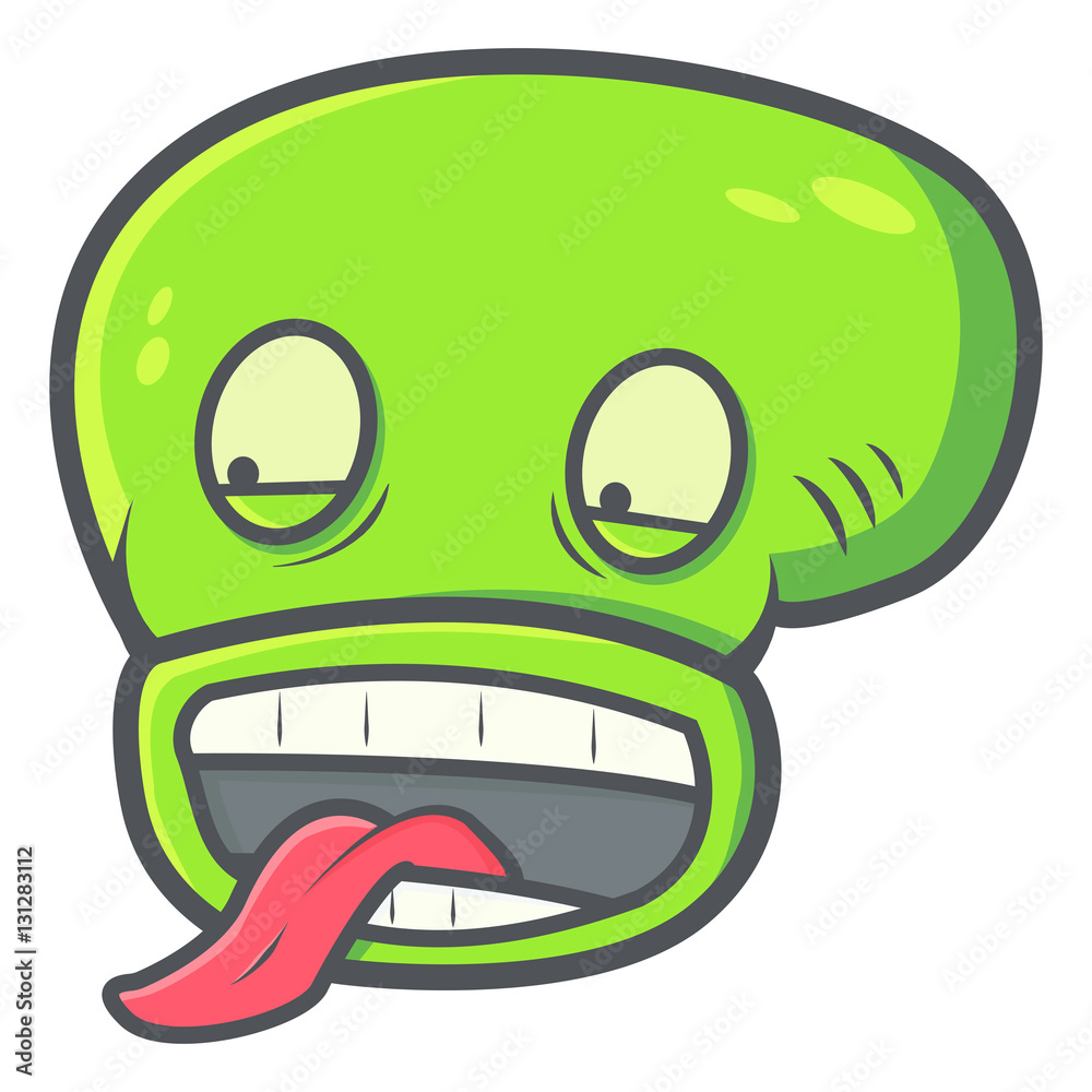 Cartoon Alien Head With Tongue Stock Vector | Adobe Stock