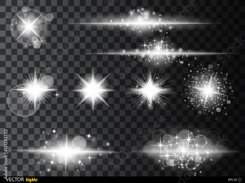 Fotografia, Obraz White glowing light burst explosion with transparent